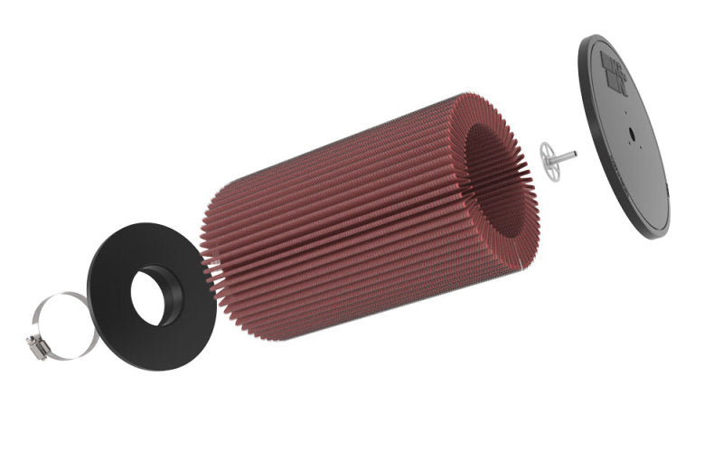K&N Universal Round Clamp-On Air Filter 3-1/2in FLG  8in B, 7in T W/STUD, 12-1/2in H
