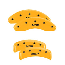Load image into Gallery viewer, MGP 4 Caliper Covers Engraved Front &amp; Rear MGP Yellow Finish Black Char 2004 Toyota Mark X