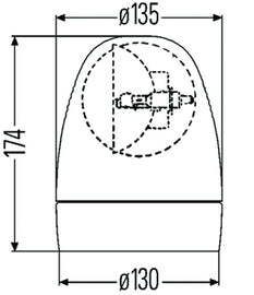 Hella Rotating Beacon H12V Amber Lamp 2Rl