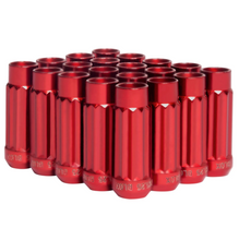 Load image into Gallery viewer, BLOX Racing 12-Sided P17 Tuner Lug Nuts 12x1.25 - Red Steel - Set of 20
