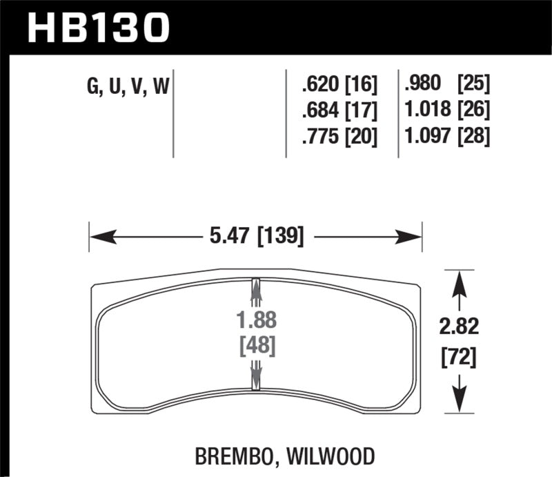 Hawk Universal Brembo DTC-70 Race Brake Pads