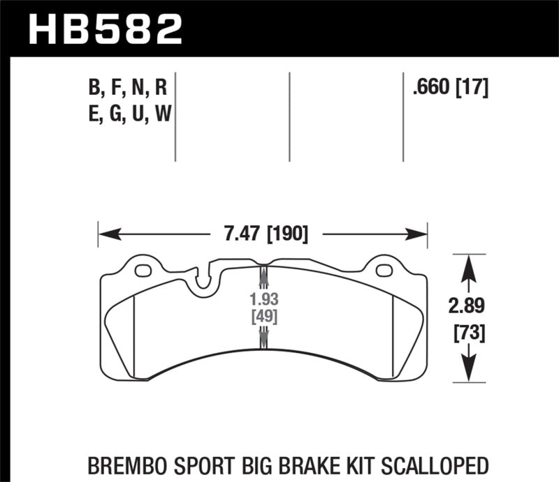 Hawk DTC-80 Brembo Scalloped 17mm Race Brake Pads