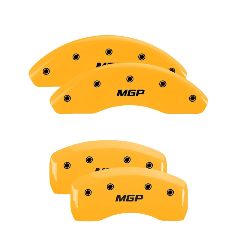 MGP 4 Caliper Covers Engraved Front & Rear MGP Yellow Finish Black Char 2000 Ford Falcon