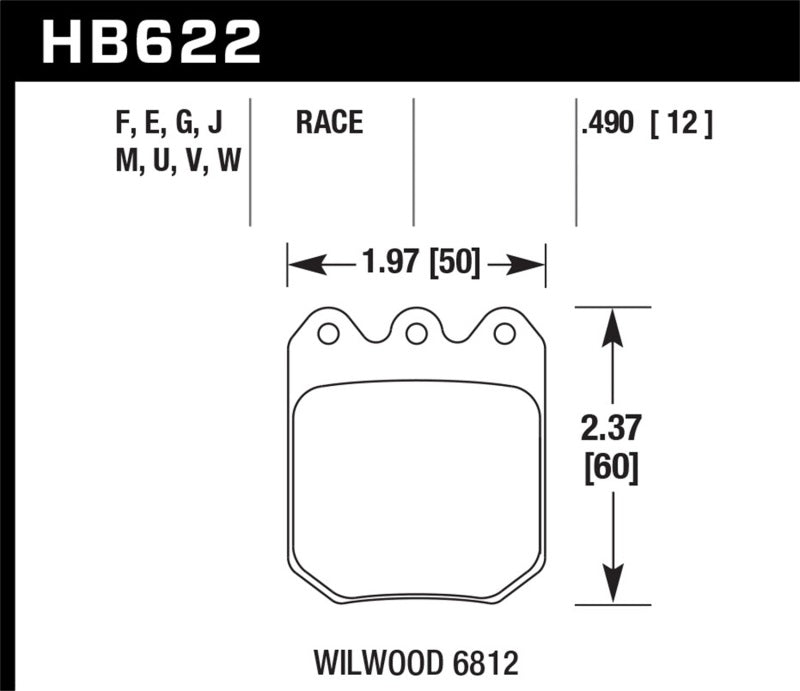 Hawk Wilwood DLS 6812 DTC-70 Brake Pads