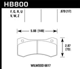 Hawk Wilwood 17mm 6617 Caliper HP Plus Brake Pads