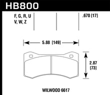 Load image into Gallery viewer, Hawk Wilwood 17mm 6617 Calipers DTC-50 Brake Pads