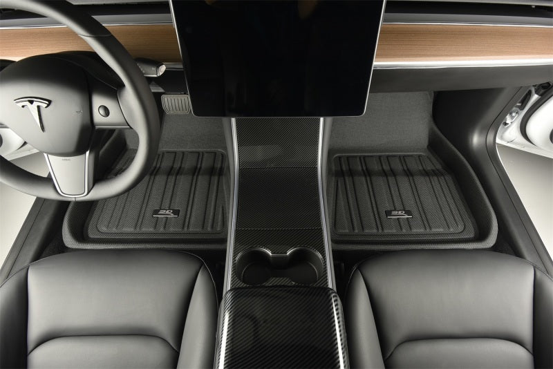 3D Maxpider 17-21 Tesla Model X Folding 7-Seat Elitect 1st 2nd 3rd Row - Floor Mat Set (Black)