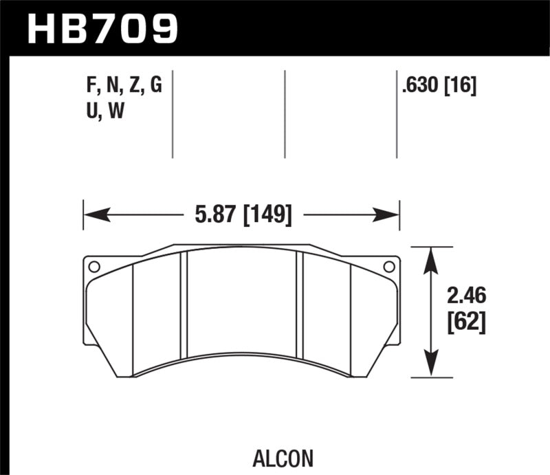 Hawk Performance Alcon Mono 6, Model 4497 HP Plus Street Brake Pads