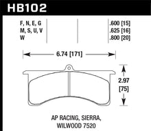 Load image into Gallery viewer, Hawk AP Racing 6 - Sierra/JFZ - Wilwood DTC-60 Race Brake Pads