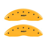 MGP Front set 2 Caliper Covers Engraved Front MGP Yellow finish black ch