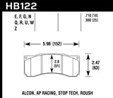 Hawk Alcon/AP Racing, StopTech Roush ER-1 Brake Pad Set