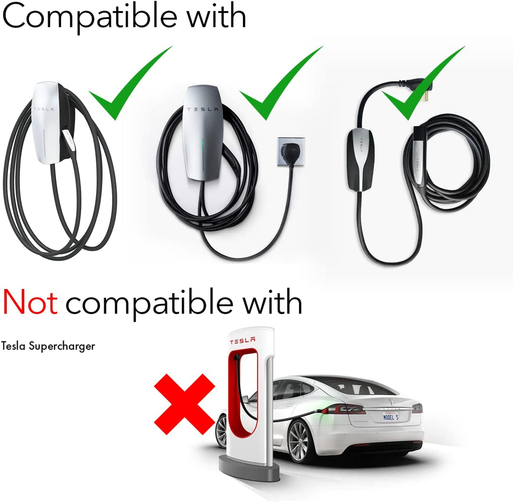 Lectron - Tesla to J1772 Charging Adapter, Max 48A & 250V for Tesla High Powered Connectors, Destination Chargers, and Mobile Connectors