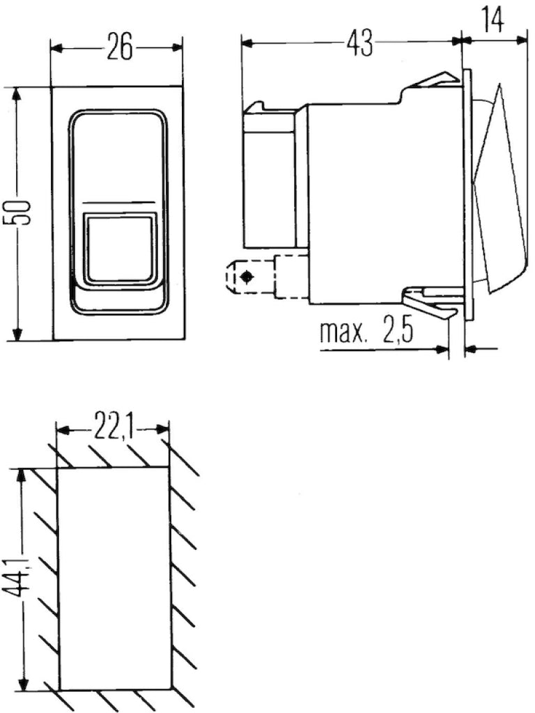 Hella Switch On/On/Off W Location Light