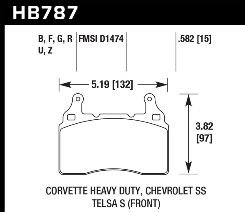 Hawk DTC-80 15-17 Chevy Corvette Z06 Front Race Brake Pads