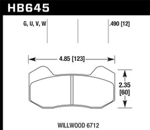 Load image into Gallery viewer, Hawk Wilwood Type 6712 DTC-60 Brake Pads