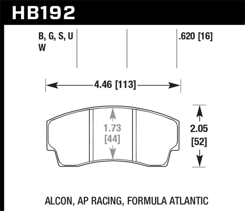 Hawk AP Racing CP4567 / CP5040-10/11/12/13S4 / CP5100 / CP5108 / CP6760 DTC-70 Race Brake Pads