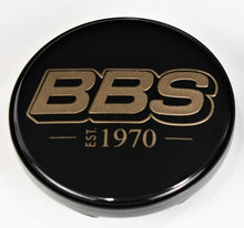 Load image into Gallery viewer, BBS Center Cap 70.6mm Black/Gold Est. 1970 Anniversary w/BBS Logo (5-Tab)