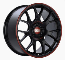 Load image into Gallery viewer, BBS CH-R Nurburgring Edition 19x8.5 5x120 ET32 Satin Black/Red Lip Wheel - 82mm PFS/Clip Req.