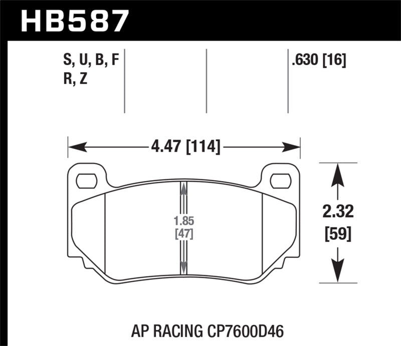 Hawk HPS 5.0 AP Racing CP7600D46 Race Brake Pads