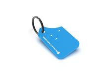 Load image into Gallery viewer, Rally Armor Mini UR Mud Flap Keychain - Blue w/ White Logo