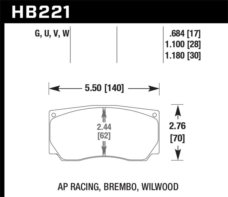 Hawk DTC-30 AP Racing/Wilwood Race Brake Pads