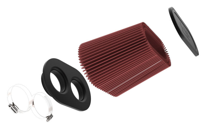 K&N Universal Clamp-On Air Filter 3in Dual Flange 9in x 6in Base 7.5in x 3.688in Top 7.5in Height