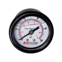 Load image into Gallery viewer, BLOX Racing Liquid-Filled Fuel Pressure Gauge 0-100psi (White Face)