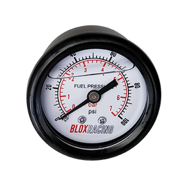 BLOX Racing Liquid-Filled Fuel Pressure Gauge 0-100psi (White Face)