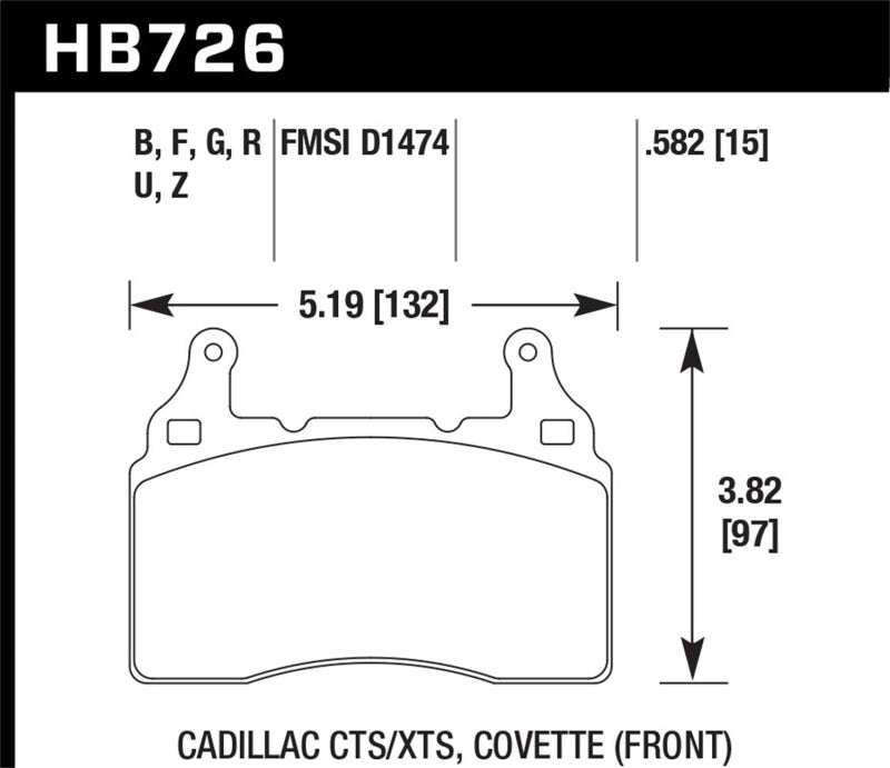 Hawk 2014 Cadillac CTS Vsport Performance Round Weights Front ER-1 Brake Pads