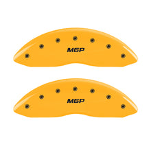 Load image into Gallery viewer, MGP Front set 2 Caliper Covers Engraved Front MGP Yellow finish black ch