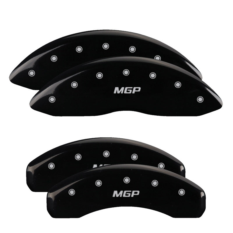 MGP 4 Caliper Covers Engraved Front & Rear MGP Black Powder Coat Finish Silver Characters