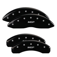 Load image into Gallery viewer, MGP 4 Caliper Covers Engraved Front &amp; Rear MGP Black Powder Coat Finish Silver Characters